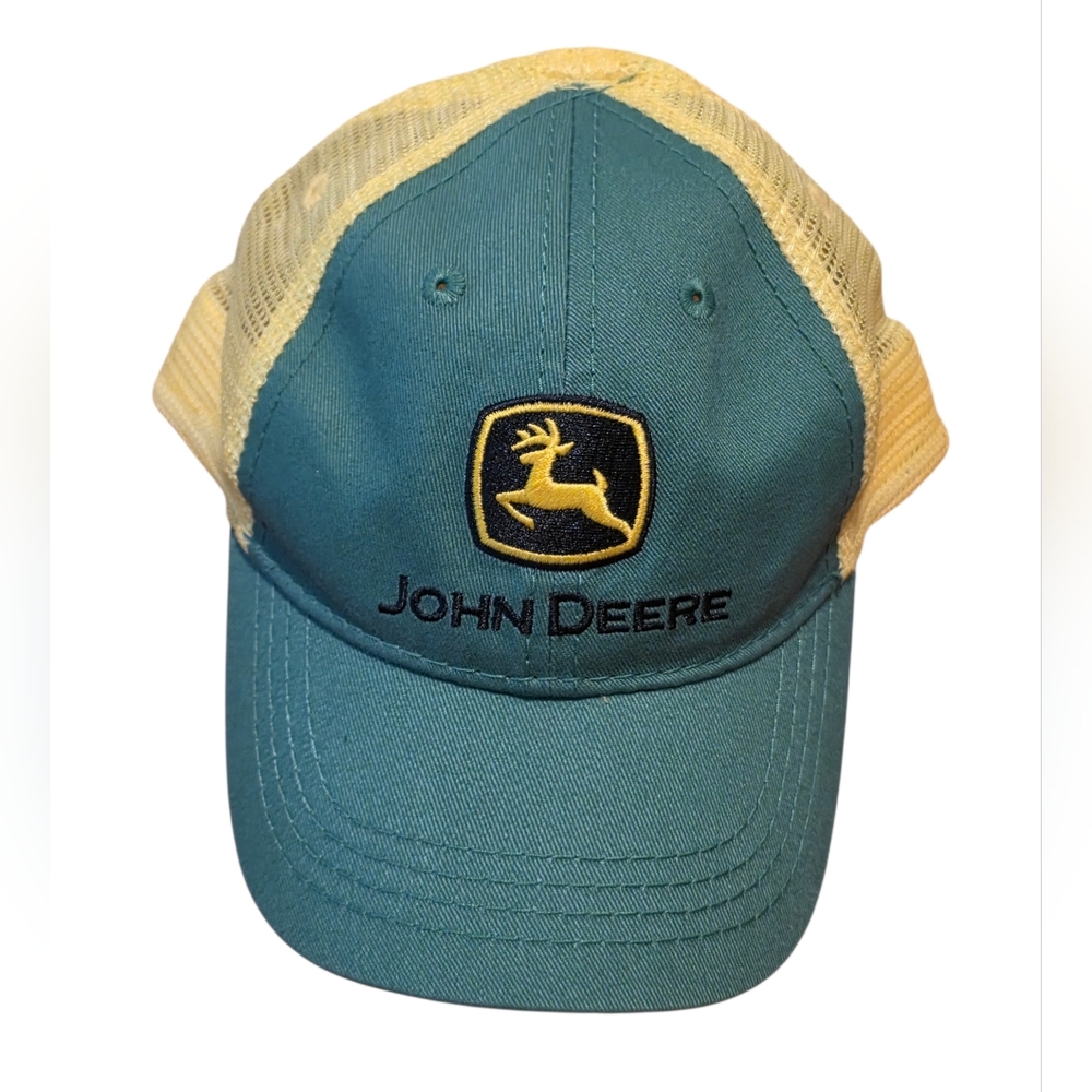 John Deere Toddler Trucker Baseball Cap Green & Gold OS EUC